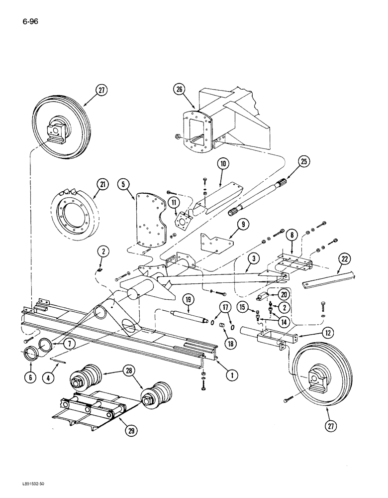 Схема запчастей Case IH 1680 - (6-096) - TRACK FRAME (03) - POWER TRAIN