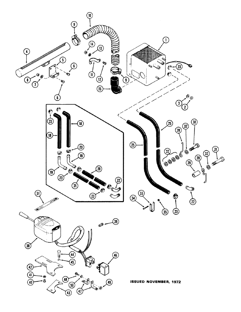 Схема запчастей Case IH M570 - (100) - HEATER AND DEFROSTER (09) - CHASSIS/ATTACHMENTS