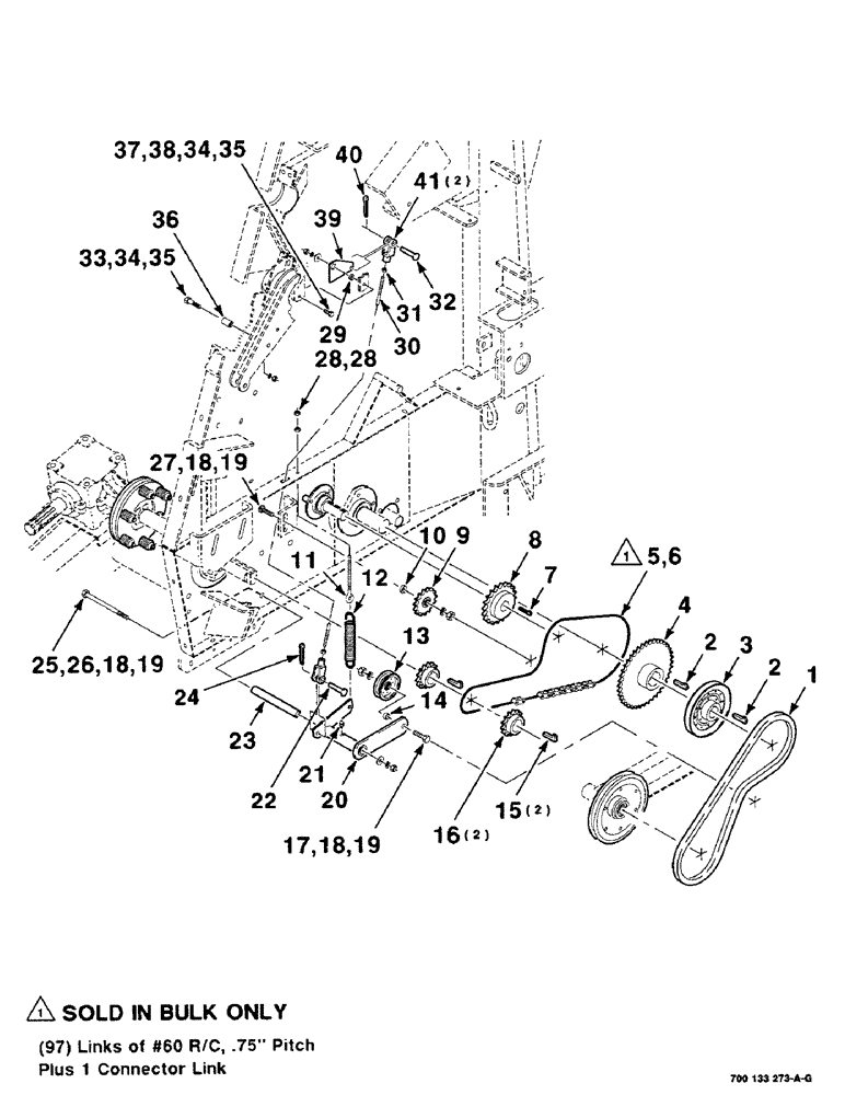 Схема запчастей Case IH 8465T - (2-14) - ROLLER DRIVE ASSEMBLY, PICKUP AND LOWER Driveline