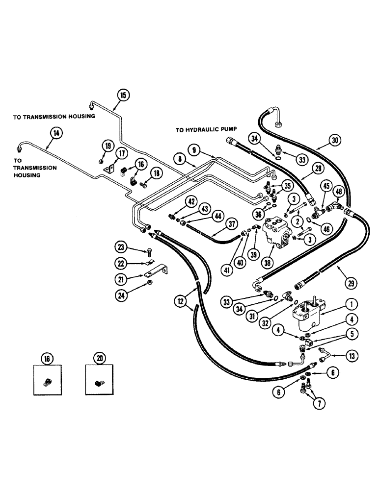 Схема запчастей Case IH 1896 - (7-234) - BRAKE VALVE, HOSES AND TUBES (07) - BRAKES