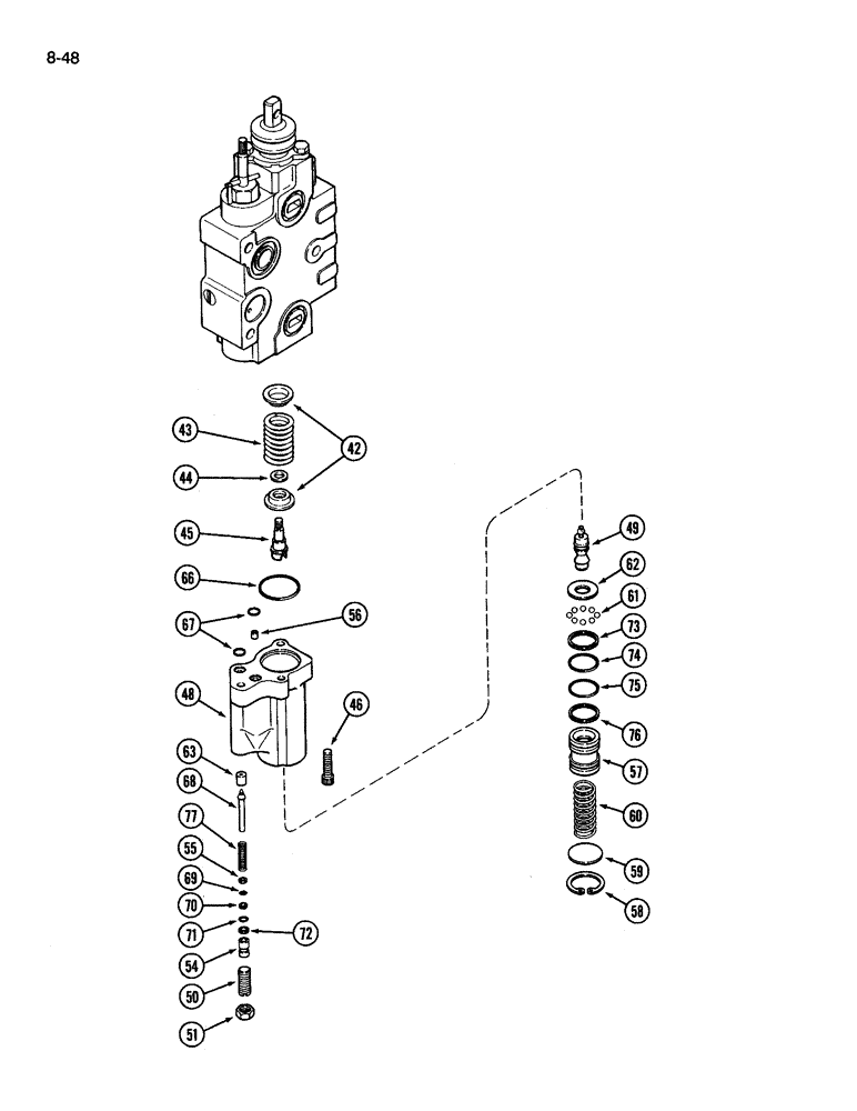 Схема запчастей Case IH 3594 - (8-048) - REMOTE VALVE ASSEMBLY, FIRST AND SECOND SECTION WITH LOAD CHECK (08) - HYDRAULICS