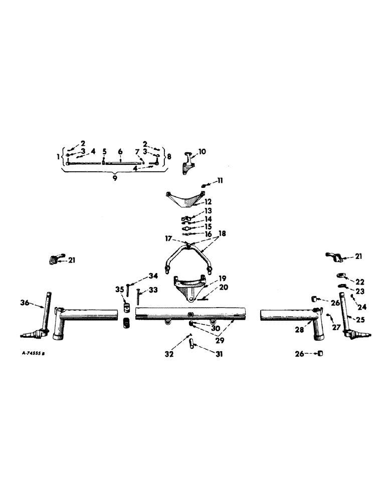 Схема запчастей Case IH 1256 - (J-11) - STEERING MECHANISM, ADJUSTABLE WIDE TREAD FRONT AXLE, FARMALL TRACTOR Steering Mechanism