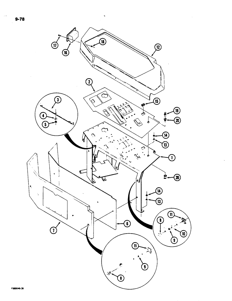 Схема запчастей Case IH 9170 - (9-078) - CONTROL CONSOLE, CAB (09) - CHASSIS/ATTACHMENTS