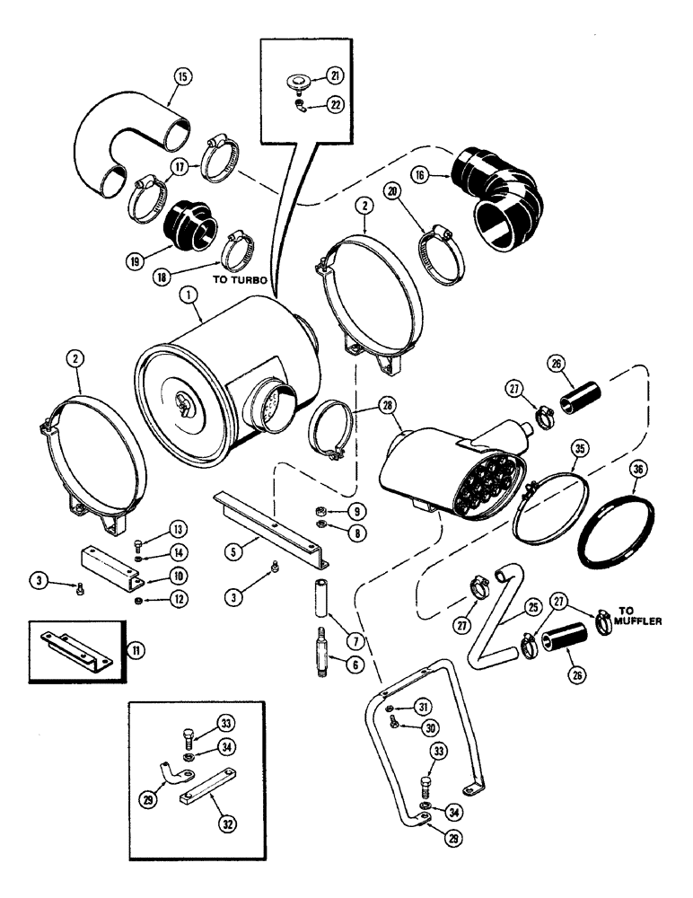 Схема запчастей Case IH 2590 - (2-12) - AIR INDUCTION SYSTEM, 504BDT, DIESEL ENGINE (02) - ENGINE