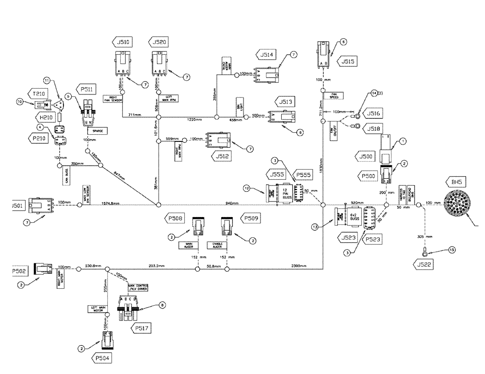 Схема запчастей Case IH 810 - (13-009) - HARNESS, PRODUCT, 4600 (06) - ELECTRICAL