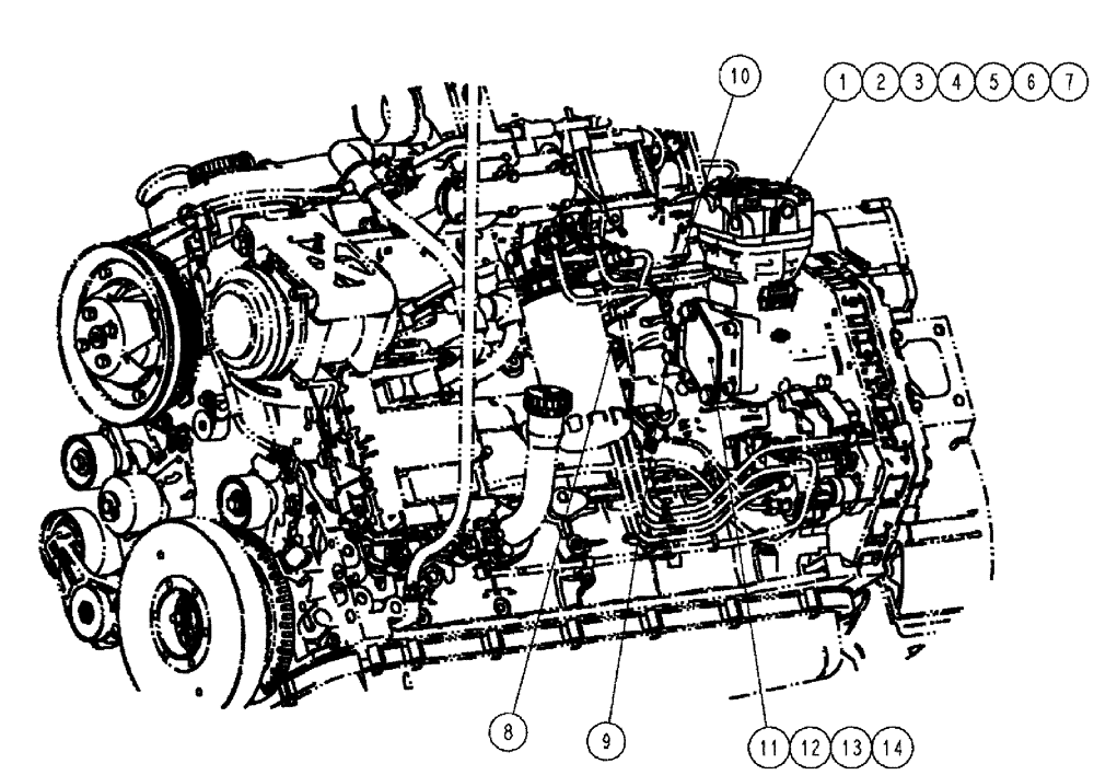 Схема запчастей Case IH SPX3320 - (03-059) - AIR COMPRESSOR GROUP (01) - ENGINE