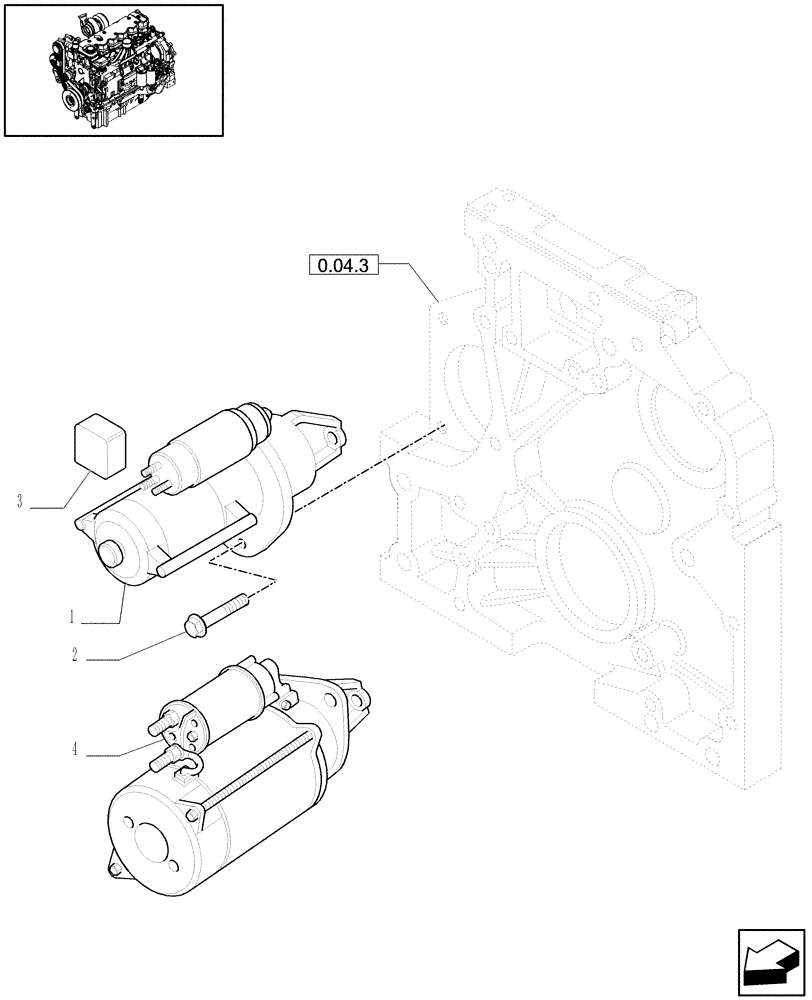 Схема запчастей Case IH PUMA 210 - (0.36.0) - STARTER MOTOR (01) - ENGINE