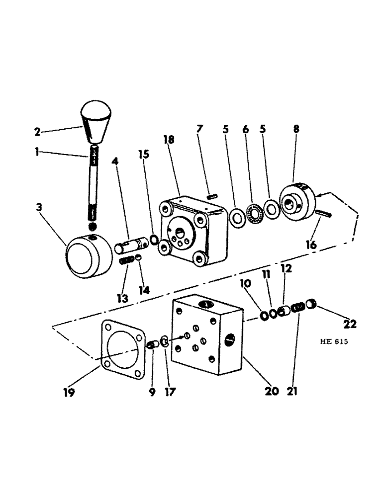 Схема запчастей Case IH 45 - (D-34) - HYDRAULIC DIVERTER VALVE, LEVER TYPE VALVE ON 22 FOOT 6 INCH MODEL 