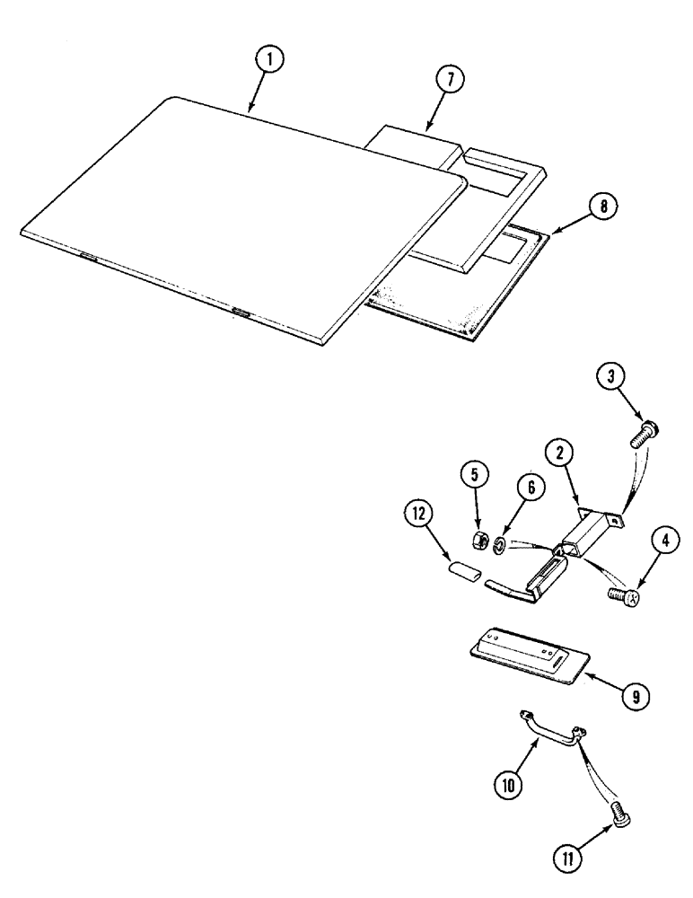 Схема запчастей Case IH 1394 - (9-472) - ROOF HATCH, TRACTORS WITH CAB (09) - CHASSIS/ATTACHMENTS