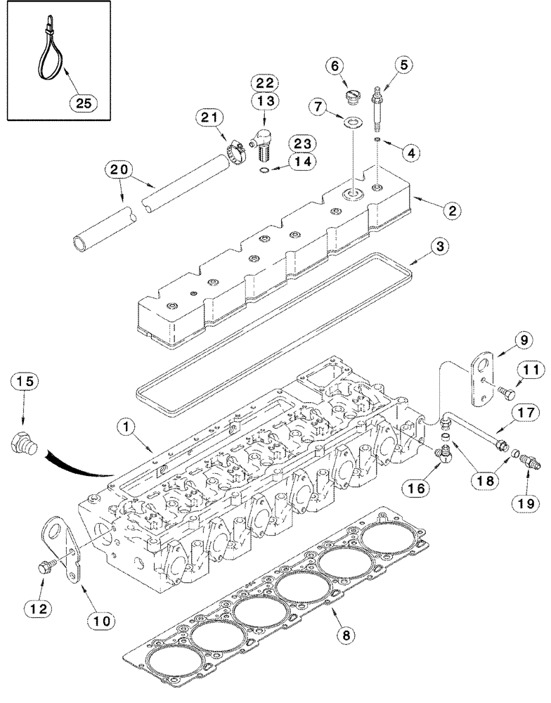 Схема запчастей Case IH 2388 - (02-38) - CYLINDER HEAD, COVER AND BREATHER (01) - ENGINE