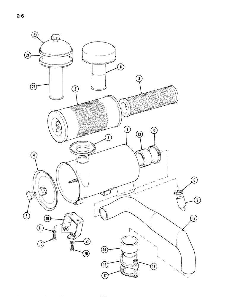 Схема запчастей Case IH 1194 - (2-06) - AIR CLEANER (02) - ENGINE