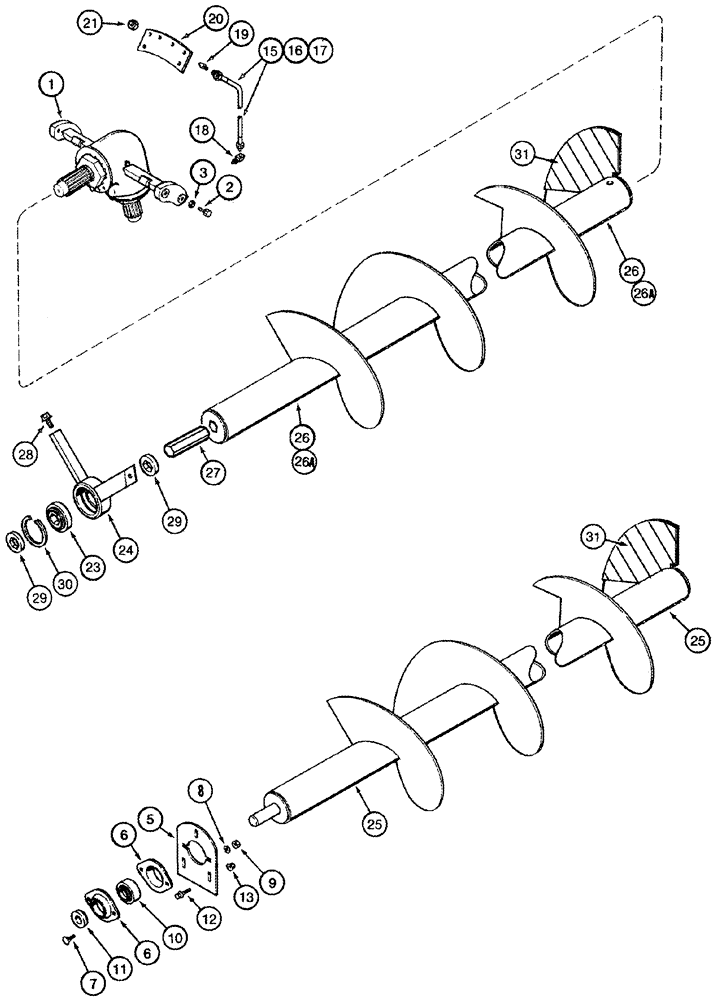 Схема запчастей Case IH 2388 - (09E-11[01]) - UNLOADER - AUGER, UPPER, BSN JJC0270499 (17) - GRAIN TANK & UNLOADER