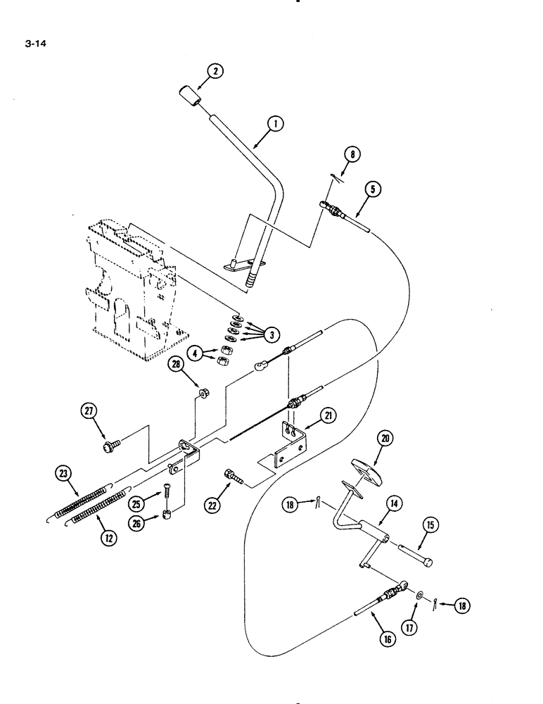 Схема запчастей Case IH 1140 - (3-14) - THROTTLE CONTROLS (03) - FUEL SYSTEM