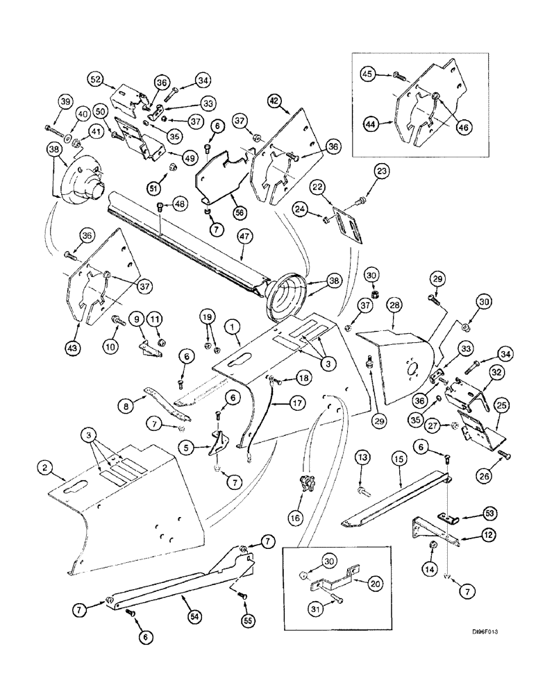 Схема запчастей Case IH 2144 - (9A-30) - FEEDER, JACKSHAFT DRIVE SHIELDS, PRIOR TO COMBINE P.I.N. JJC0173150 (13) - FEEDER