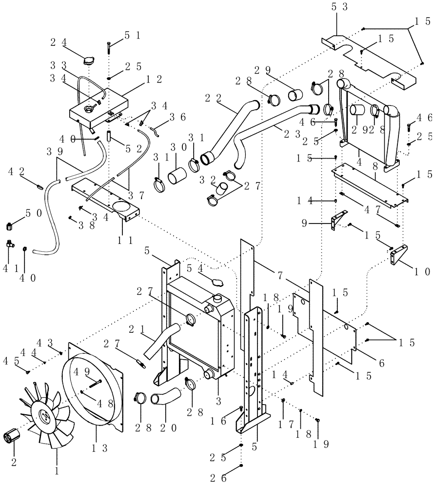 Схема запчастей Case IH PX110 - (02-01) - COOLING SYSTEM (02) - ENGINE