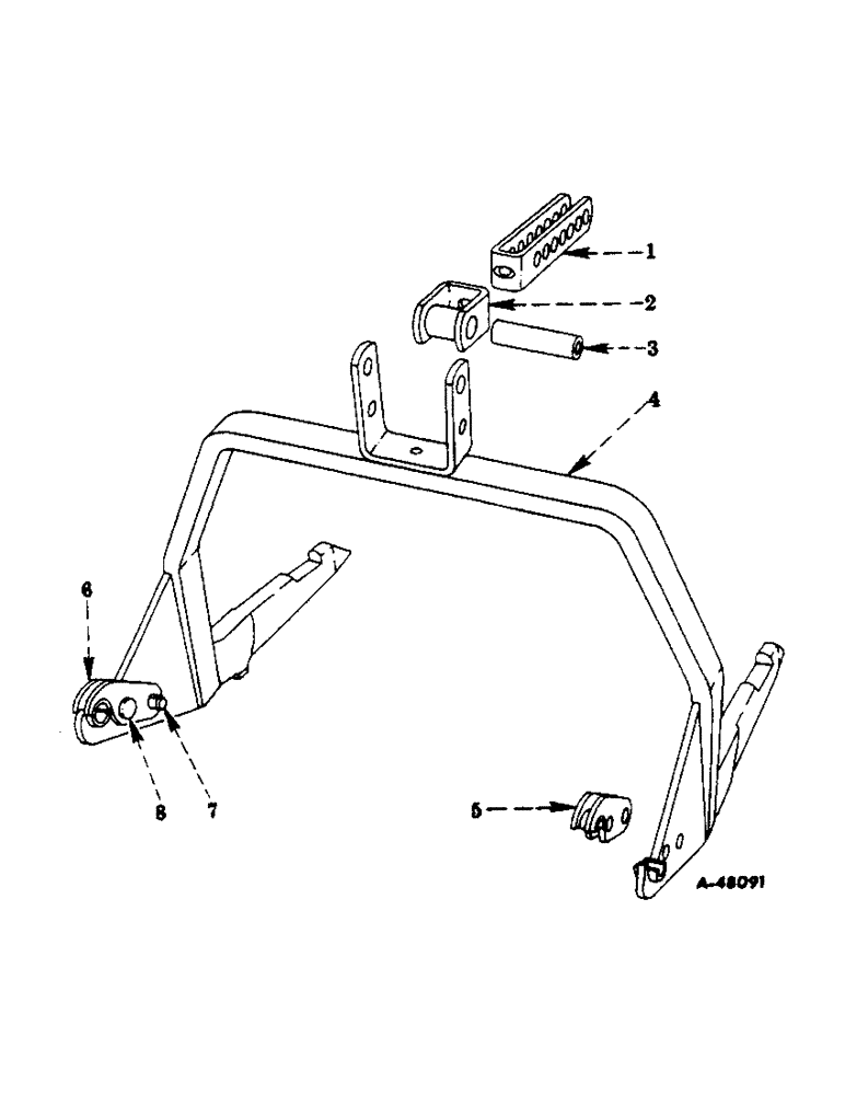 Схема запчастей Case IH 300 - (320) - ATTACHMENTS, THREE-POINT IMPLEMENT ADAPTER UNIT Attachments