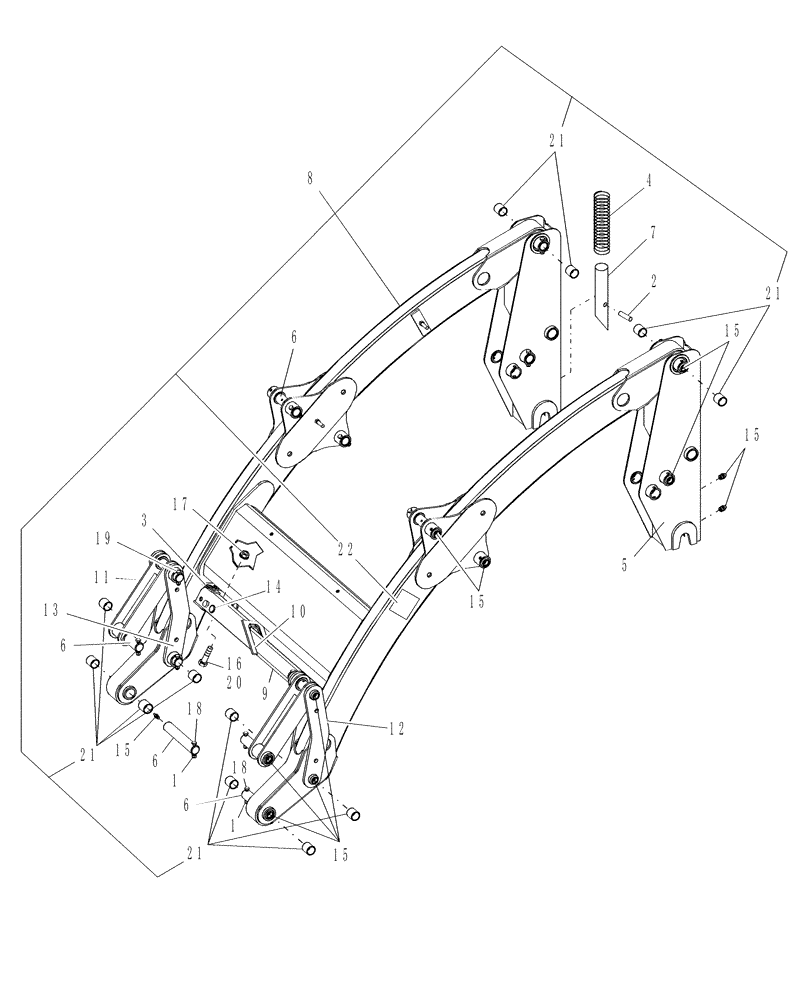 Схема запчастей Case IH LX116 - (001) - MAIN FRAME 