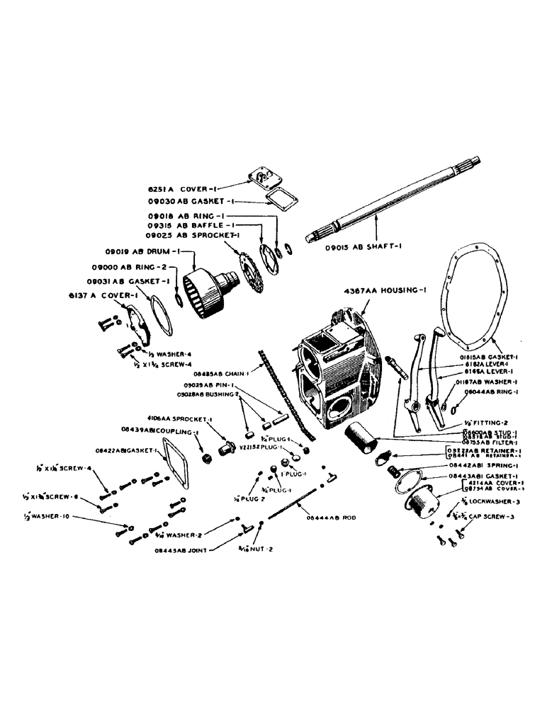 Схема запчастей Case IH DO-SERIES - (148) - HYD. SINGLE & DUAL CONTROL UNIT, MAIN HOUSING & PUMP DRIVE- FOR SINGLE VALVE D, DC-3, DC-4, DO, DV (06) - POWER TRAIN