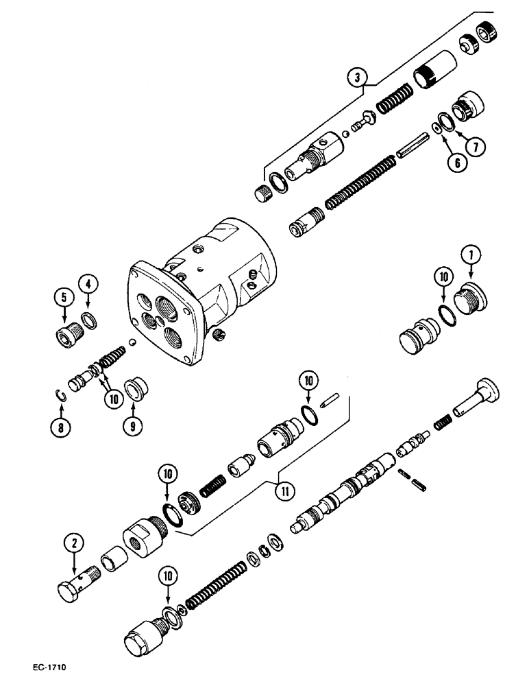 Схема запчастей Case IH 433 - (8-528) - DRAFT CONTROL VALVE (08) - HYDRAULICS