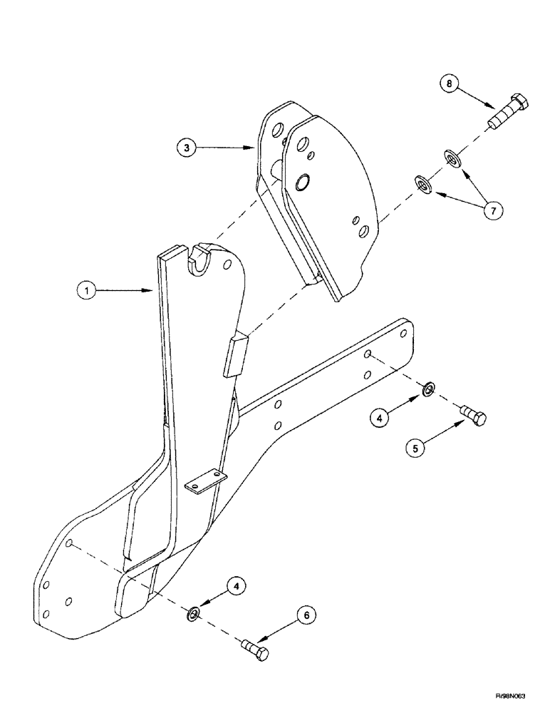 Схема запчастей Case IH L550 - (9-08) - MOUNTING BRACKETS (C70 - C100) (09) - CHASSIS/ATTACHMENTS