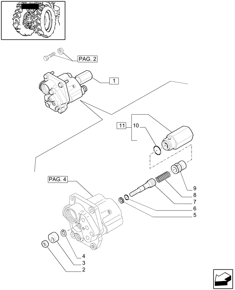 Схема запчастей Case IH JX1085C - (1.82.4[03]) - LIFTER DISTRIBUTOR AND VALVES - BREAKDOWN (07) - HYDRAULIC SYSTEM