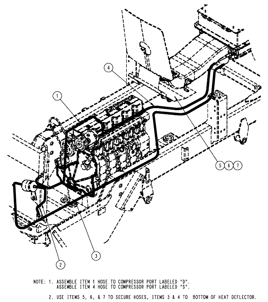 Схема запчастей Case IH FLX4510 - (02-022) - HOSE GROUP, AIR CONDITIONER (01) - ENGINE