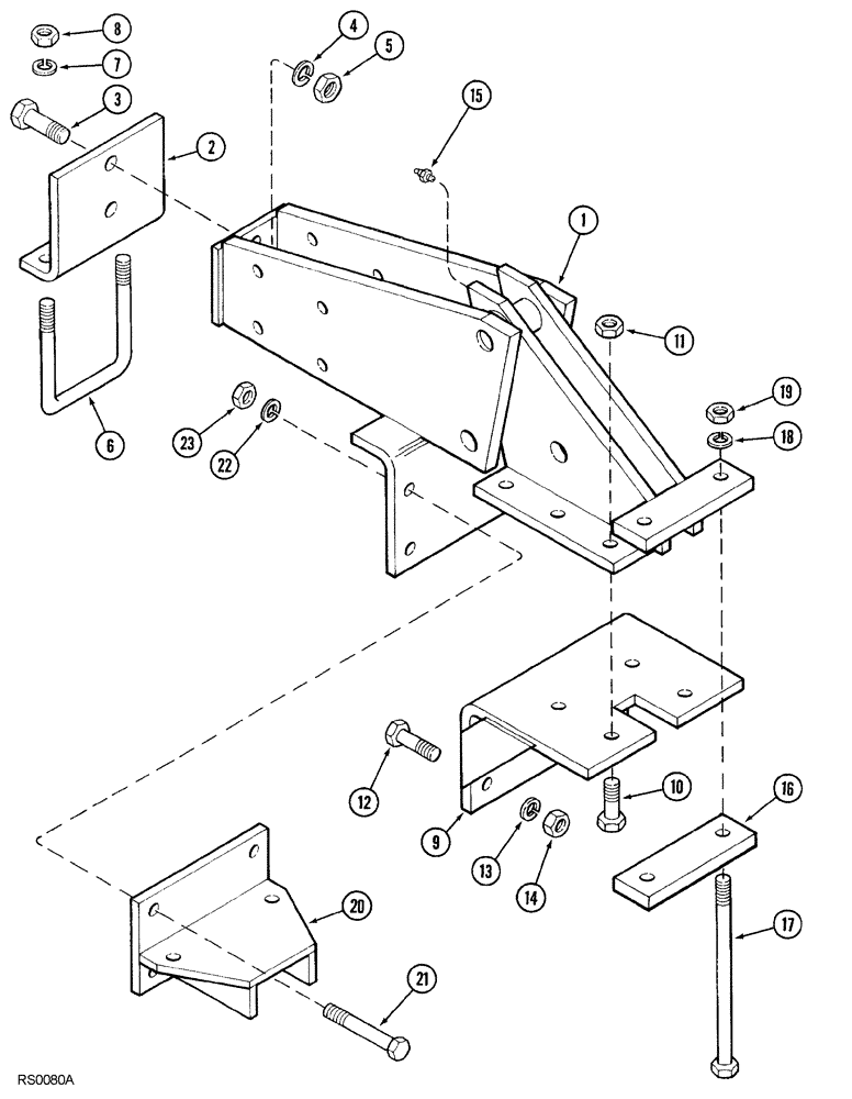 Схема запчастей Case IH 5850 - (09-46) - FRONT SECONDARY WING LIFT HINGE, DOUBLE FOLD, RIGID, 43 FOOT AND 45 FOOT WIDE (09) - CHASSIS