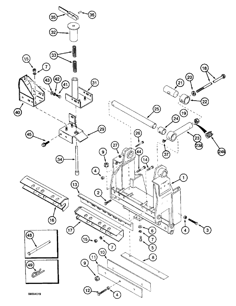 Схема запчастей Case IH 2055 - (9A-74) - DRUM HANGER ASSEMBLY, 4 ROW WIDE, PRIOR TO P.I.N. JJC0155439 (13) - PICKING SYSTEM