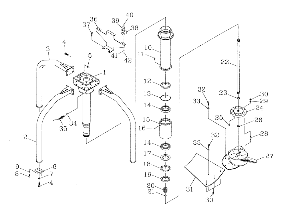 Схема запчастей Case IH 7700 - (A07[02]) - VERTICAL ARM EXTRACTOR FAN (PRIMARY) Mainframe & Functioning Components