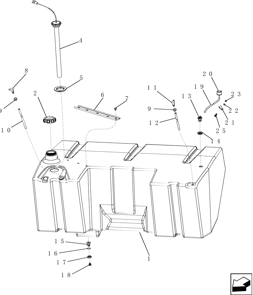 Схема запчастей Case IH 2588 - (10.214.09) - FUEL TANK (10) - ENGINE