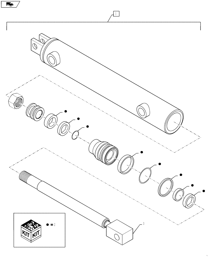 Схема запчастей Case IH 610 - (35.911.02) - BOOM FOLD CYLINDER, TIP, 60/85 BOOMS ONLY (35) - HYDRAULIC SYSTEMS