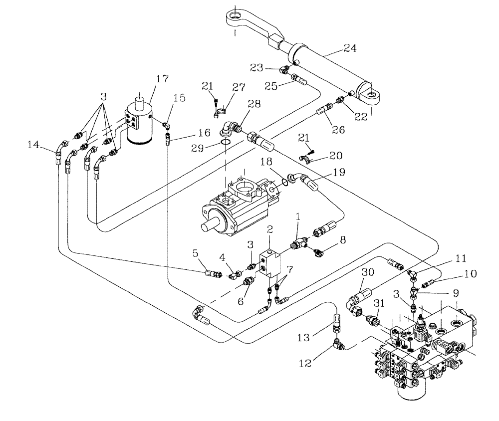 Схема запчастей Case IH AUSTOFT - (B05[06]) - HYDRUALIC CIRCUIT-STEERING Hydraulic Components & Circuits