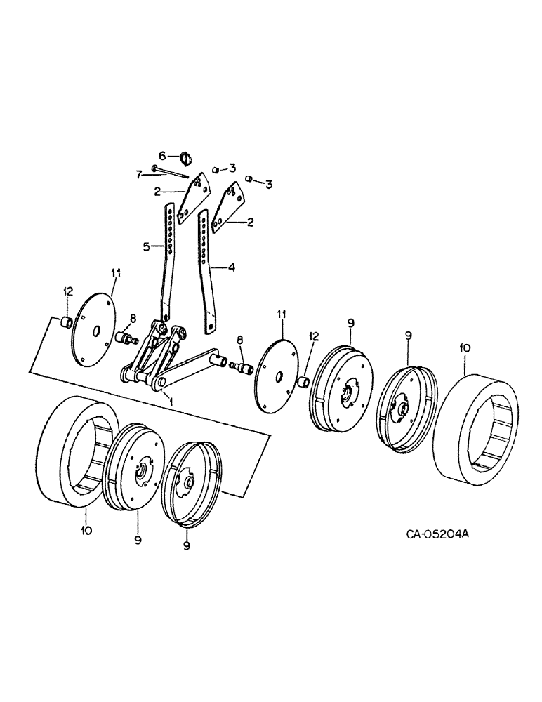 Схема запчастей Case IH 500 - (B-83) - GAUGE WHEEL ATTACHMENT, QUANTITIES SHOWN ARE PER ROW 