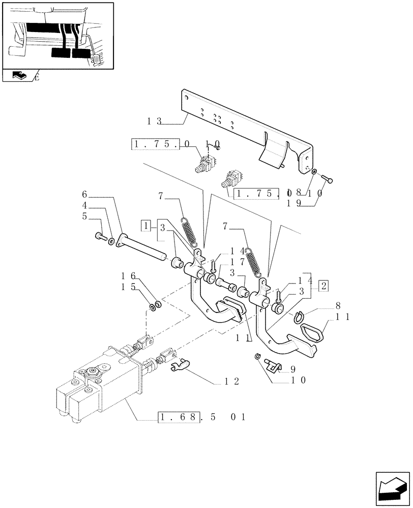 Схема запчастей Case IH PUMA 225 - (1.95.0) - BRAKE PEDALS (10) - OPERATORS PLATFORM/CAB