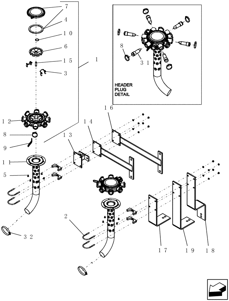 Схема запчастей Case IH 600 - (75.100.07) - EZ FLOW HEADER MOUNTS (75) - SOIL PREPARATION