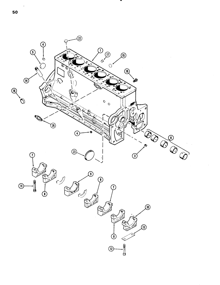 Схема запчастей Case IH 504BD - (050) - CYLINDER BLOCK, ENGINE LESS FUEL DEVICE, 504BD NATURALLY ASPIRATED ENGINES (02) - ENGINE