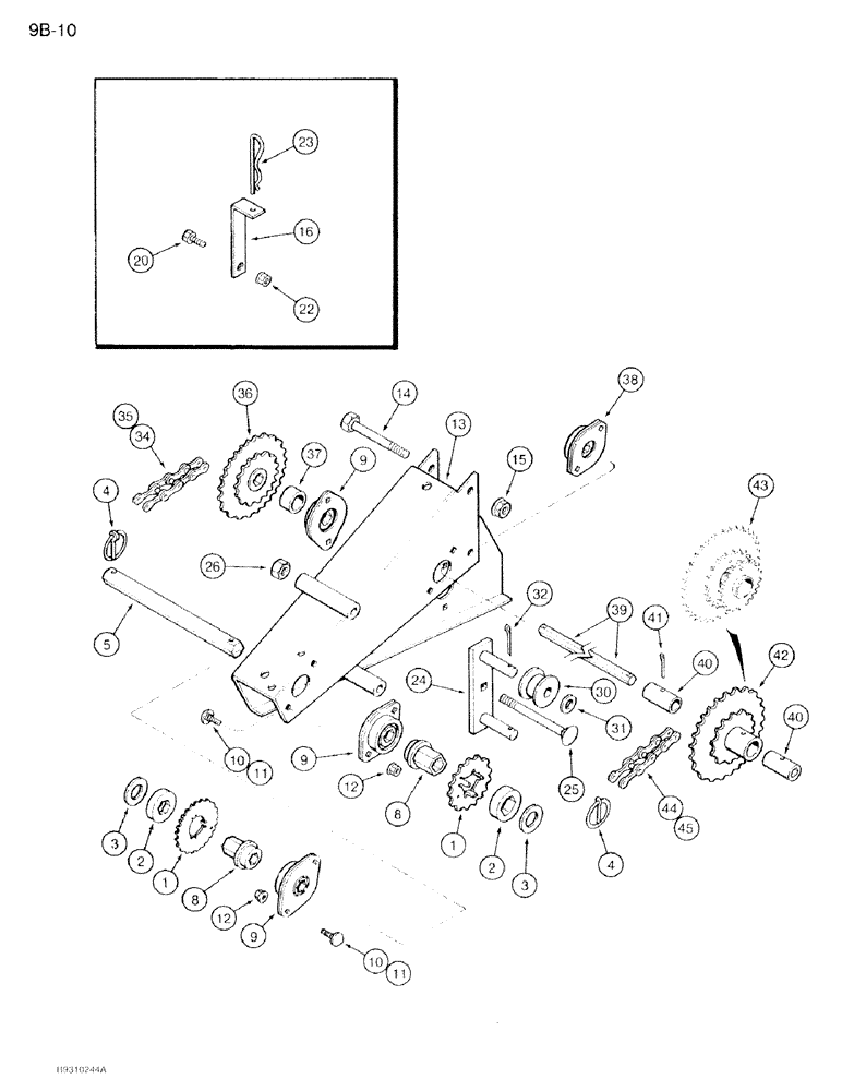 Схема запчастей Case IH 950 - (9B-10) - SEED DRIVE SPEED CHANGE, 4, 6, AND 8 ROW NARROW, RIGID, 4 AND 6 ROW WIDE-RIGID (09) - CHASSIS/ATTACHMENTS