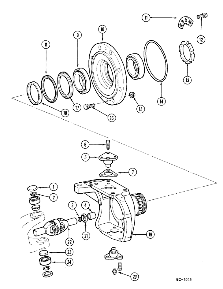 Схема запчастей Case IH 685 - (6-504) - STEERING KNUCKLE - 4 WHEEL DRIVE (06) - POWER TRAIN