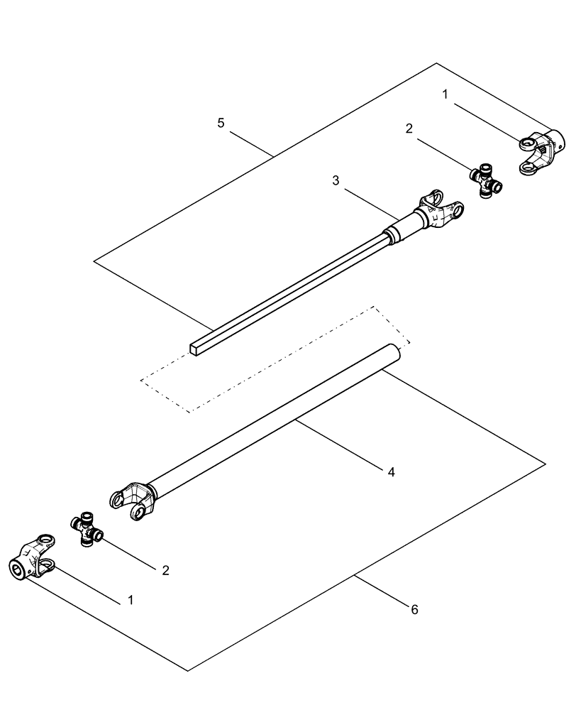 Схема запчастей Case IH 1230 - (35.720.20) - TELESCOPING DRIVESHAFTS (35) - HYDRAULIC SYSTEMS