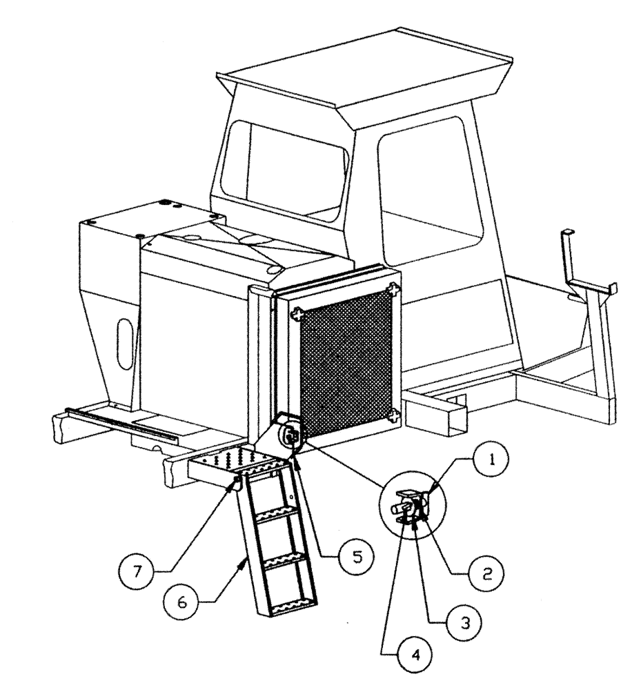 Схема запчастей Case IH PATRIOT 150 - (04-003) - LADDER ASSEMBLY- L.H SIDE Suspension & Frame