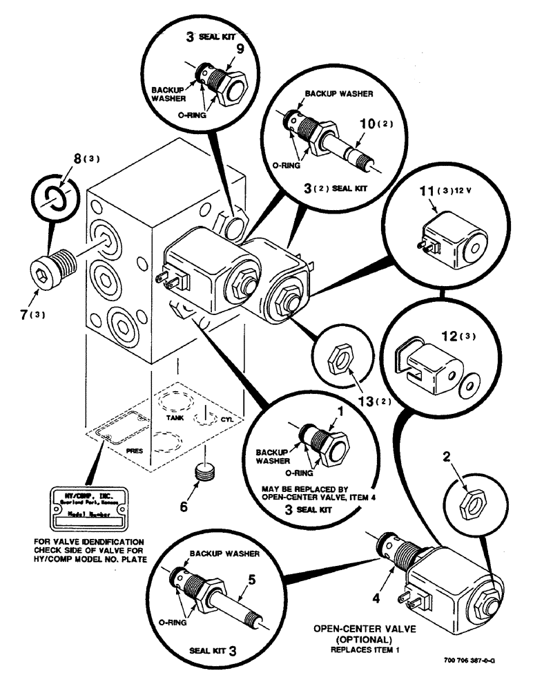 Схема запчастей Case IH 8580 - (08-04) - HYDRAULIC CONTROL VALVE ASSEMBLY, BALE DENSITY, 700706387 CONTROL VALVE ASSEMBLY COMPLETE (07) - HYDRAULICS