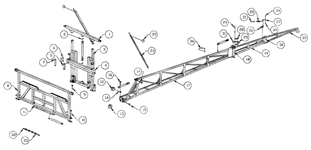 Схема запчастей Case IH PATRIOT II - (08-003) - BOOM ASSEMBLY (90) (09) - BOOMS