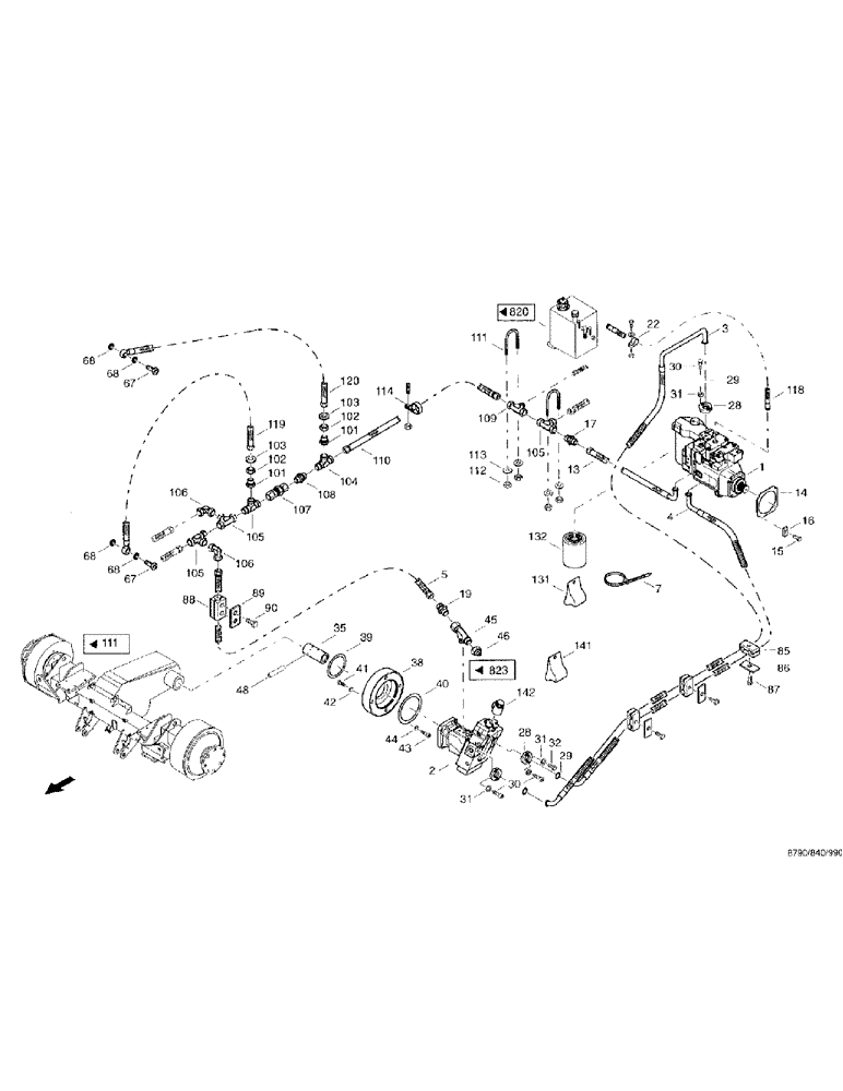 Схема запчастей Case IH 8790 - (199) - TRAVEL GEAR HYDRAULIC EQUIPMENT (35) - HYDRAULIC SYSTEMS