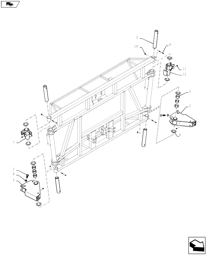 Схема запчастей Case IH 4430 - (39.130.04) - MAST PIVOT ASSEMBLY, 90/100 BOOM (39) - FRAMES AND BALLASTING