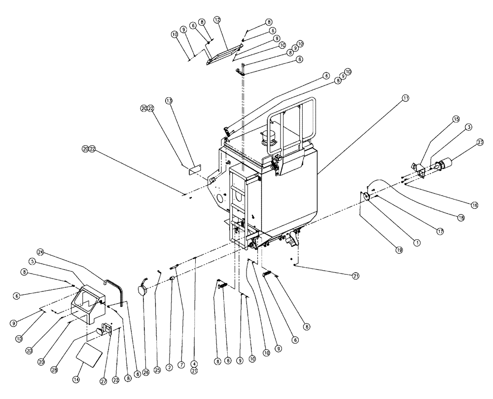 Схема запчастей Case IH 438 - (02-003) - PARTS GROUP, DOUBLE BIN, LH, 37 CU FT Bin Group