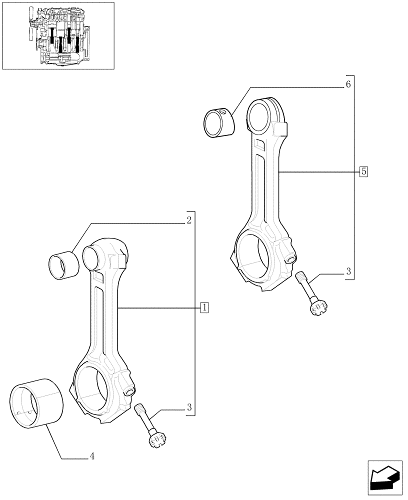 Схема запчастей Case IH JX95 - (0.08.1/03) - CONNECTING ROD - TIER 2 ENGINE (01) - ENGINE