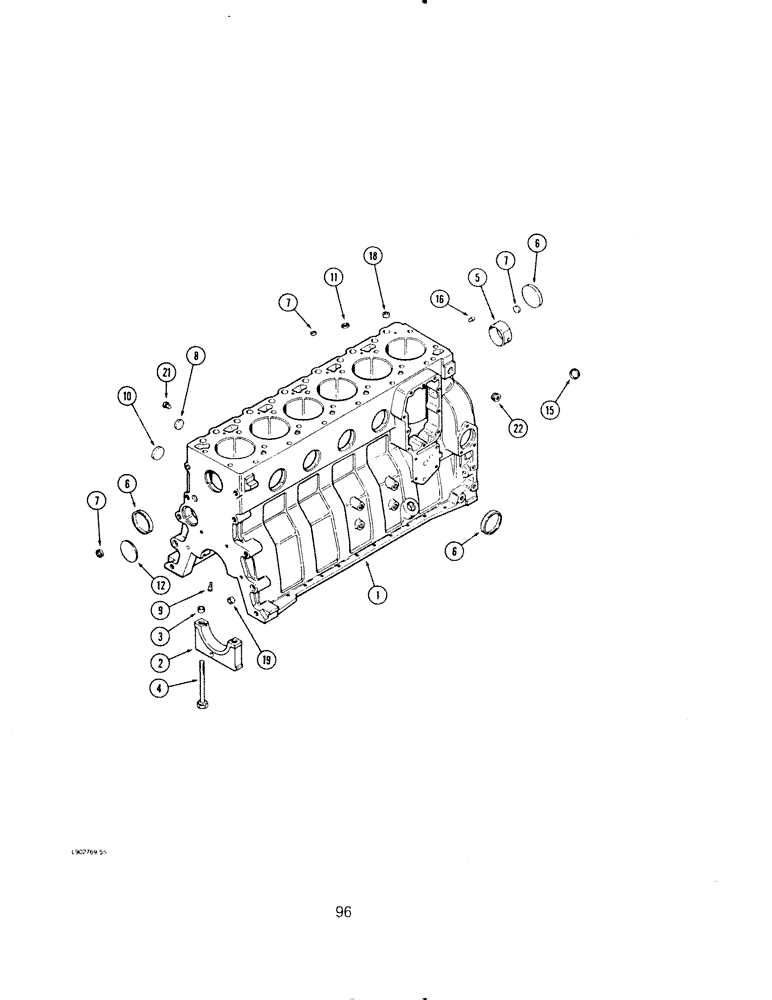 Схема запчастей Case IH 6590T - (096) - CYLINDER BLOCK, 6T-590 ENGINE 