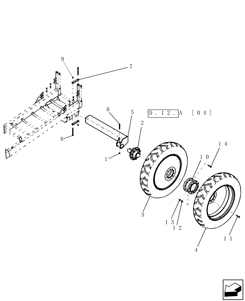 Схема запчастей Case IH SRX160 - (D.12.A[01]) - WHEEL - ASSEMBLY, CART DUAL D - Travel