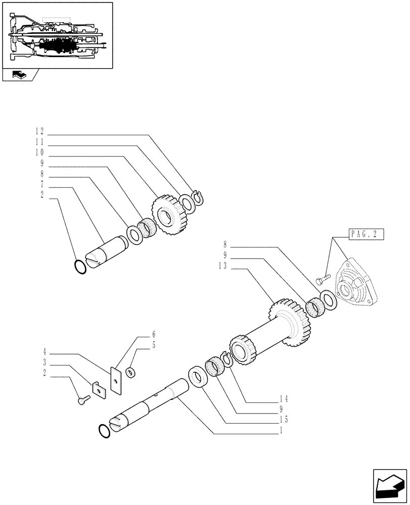 Схема запчастей Case IH FARMALL 90 - (1.28.1/02[04]) - 12X12 (40KM/H) TRANSMISSION W/INSIDE AXLE FRONT BRAKE AND LIMITED SLIP - SHAFTS AND GEARS (STD, 743552-331321-743905) (03) - TRANSMISSION