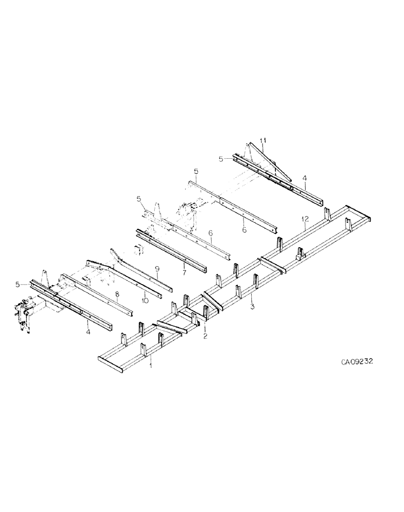 Схема запчастей Case IH 568 - (B-19) - TOOLING EQUIPMENT FRAME AND WING FRAME, 8 ROW 